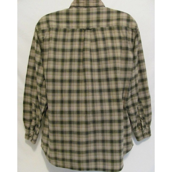Columbia Mens XL Sportswear Co X.C.O. Green Khaki Plaid Camp Fish Hunt Shirt - Picture 8 of 9